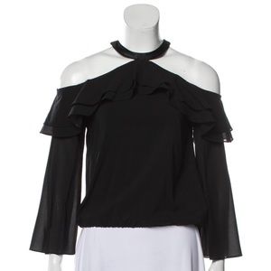 Alice + Olivia Silk Off - The - Shoulder Blouse